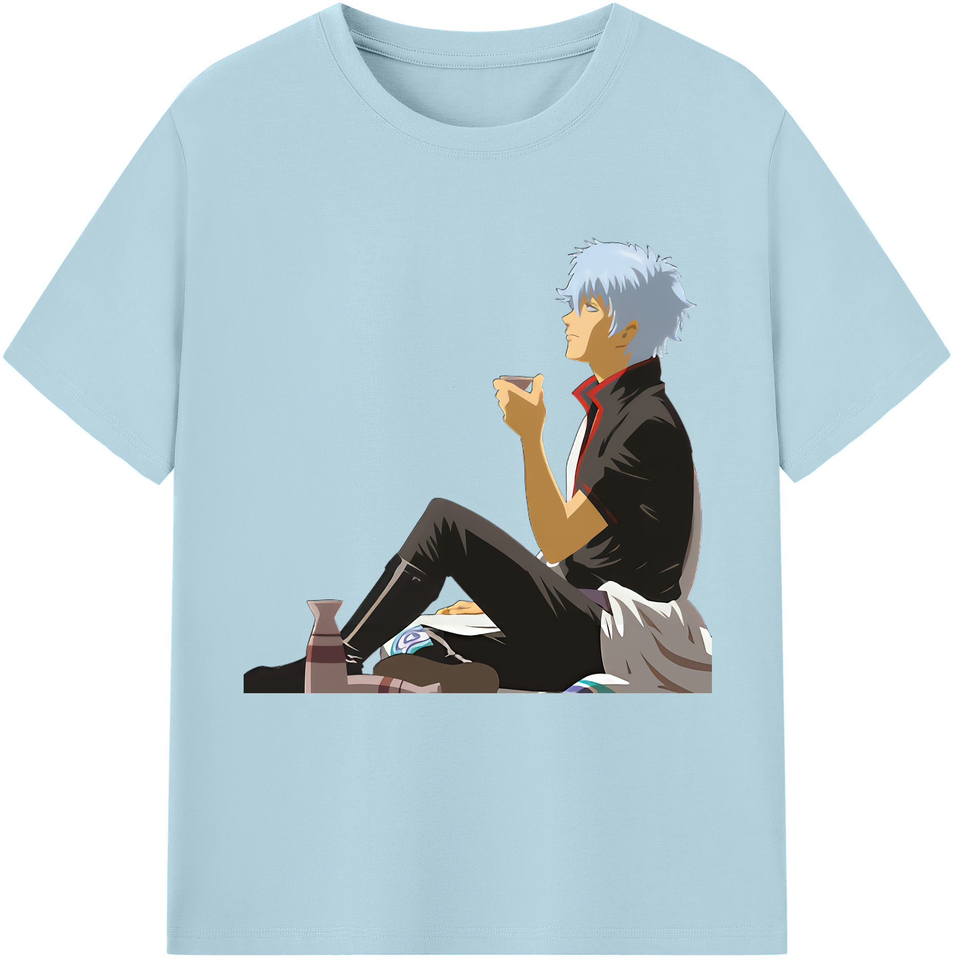 （画像用） ぎんたま 坂田銀時（さかたぎんとき） 神楽 志村新八（しむら しんぱち） GINTAMA Sakata Gintoki Kagura Shimura Shinpachi 綿100％半袖Tシャツ（フロントプリント）